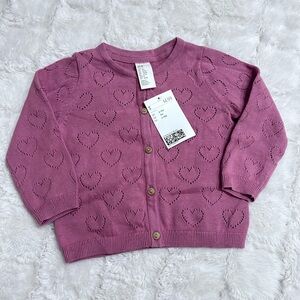 H&M Baby Girl  Dusty Pink Knit Sweater 100%‎ Cotton size 9M